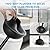 Sellemer Toilet Brush and Plunger Set, Curved Design Head for Deep Cleaning, Heavy Duty Toilet Bowl Brush and Plunger Combo with Holder for Bathroom Cleaning, Black, 1 Pack