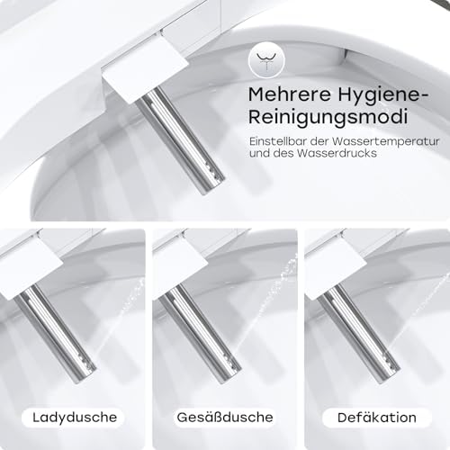 Électrique Bidet Abattant Désodorisant avec Buse Chauffant et Veilleuse LED pour Toilette Intime Scene de Bains Soldes