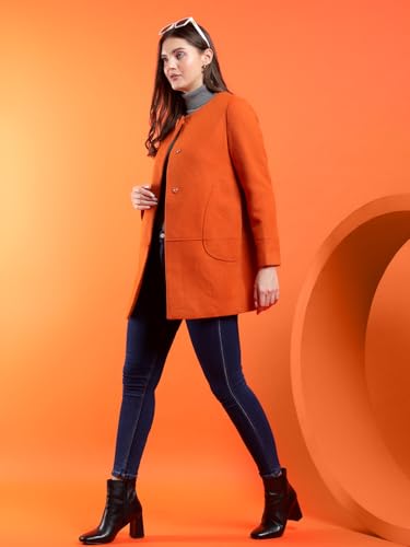 Image of KOTTY Womens Cotton Blend Standard Length Elegant Style Coat - Classic Style with Modern Detailing