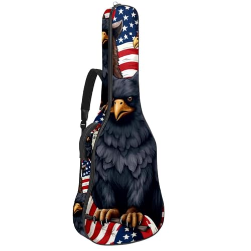 Housse de guitare acoustique 104cm étanche avec fermeture éclair et motif US