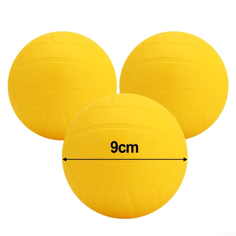 HpLive Lot de 2 balles de rechange en PVC souple avec rebond fort, 9 cm et 12,5 cm, jaunes, pour kit de jeu Roundnet, plage et pelouse