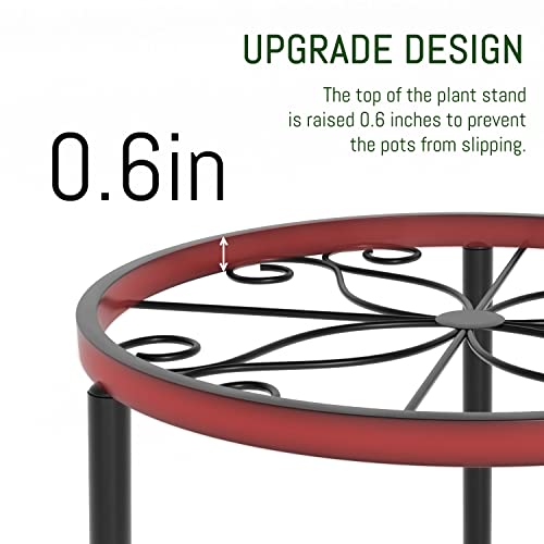 Linpla 5-Pack Decent Metal Plant Stands, Heavy Duty Flower Pot Stands for Multiple Plant, Anti-Rust Iron Plant Pot Shelf, Decoration Racks for Home Indoor and Outdoor