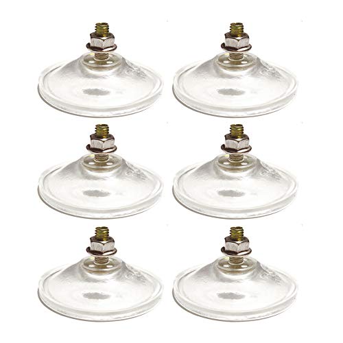 M6 - D 5,5 cm Starke verdickte Kante Transparent PVC M6 Saugnapf Haken aus,Mit Kontermutter,Für eine verbesserte Absaugung,6 Stück, empfehlen (Transparent) Cover