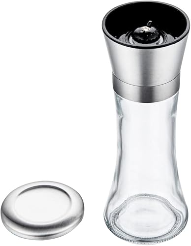Miniatura 8 de Vetri - Salero de vidrio de 6 onzas, con tapa negra, 1 34 x 1 34 x 5 34 pulgadas, 1 caja