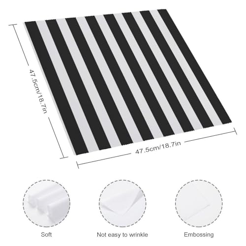 Servilletas de Tela a Rayas Blanco y Negro 4 pcs miniatura 2