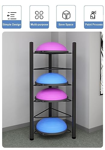 Supporto portaoggetti per Half Balance Ball - Organizzatore per Palestra Domestica a 3/5/6/7 Livelli per Esercizi Bosu, Slam Ball, Medicine Ball - Supporto da Pavimento Resistente per riporre attrezz