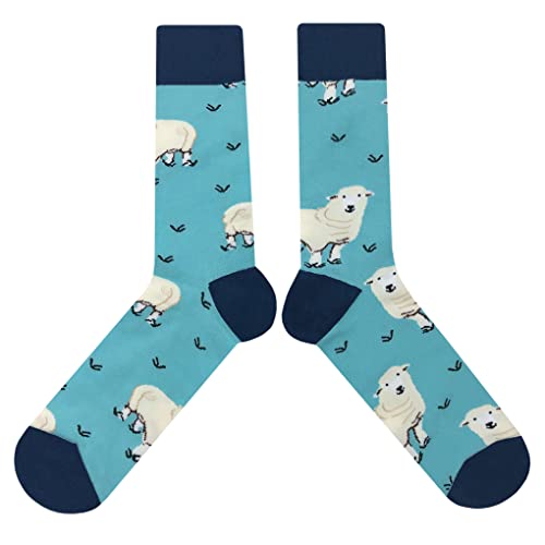 Sheep Dress Socks Funny Novelty Crazy Fun Design Men Size 8-12 Cotton Casual Crew Colorful Funky Fancy Socks Gift for Men2