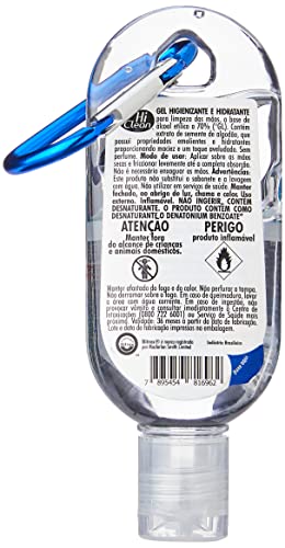 Hi Clean ÁLCOOL GEL ANTISSÉPTICO ALGODÃO - MOSQUETÃO 24g
