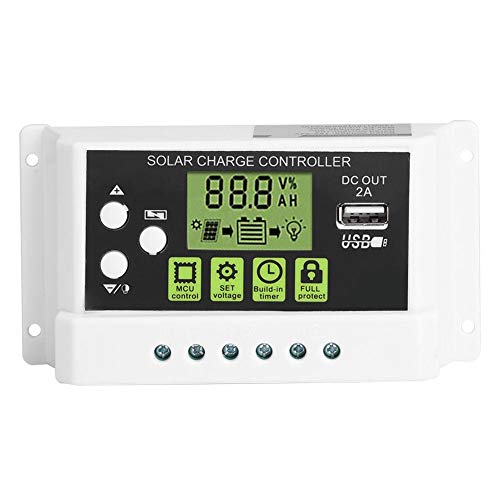 PWM Intelligent Solar Charge Controller, 12V 24V 10/20/30A Regulator LCD Display USB Output (KYZ-30A)