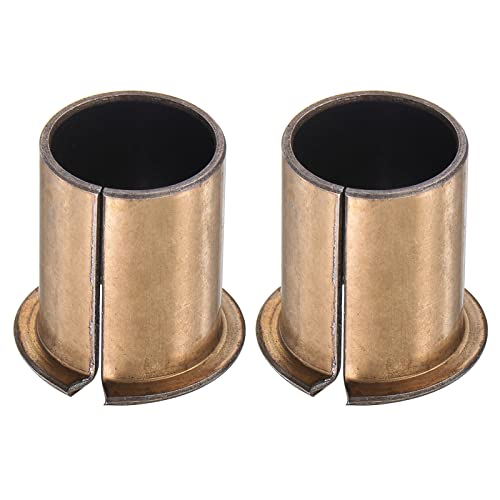 Roulement à douille à bride 20mm uxcell en cuivre fritté pour guidage linéaire bague 2 plots