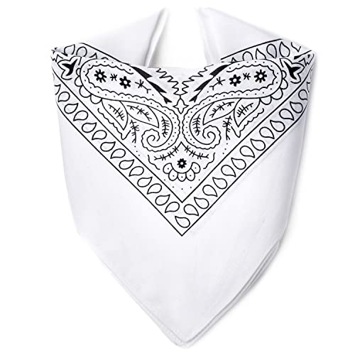 EL BANDANA - Estampado Paisley - 100% Algodón - Máximo grosor - 20 Colores Exclusivos - Blanco