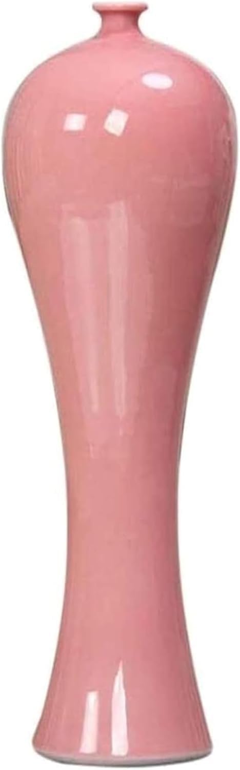 Vase Tabletop Ceramic Modern Simple High-Grade for Flowers Art Household Living Bedroom Office Desktop Pink
