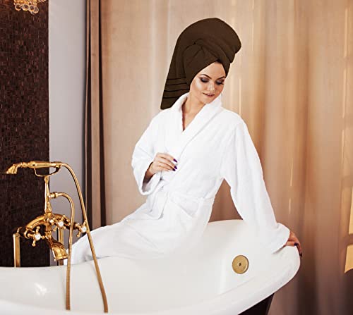 Utopia Towels 8-Piece Luxury Towel Set, 2 Bath Towels, 2 Hand Towels, And 4 Wash Cloths, 600 Gsm 100% Ring Spun Cotton Highly Absorbent Viscose Stripe Towels Ideal For Everyday Use (Dark Brown) #TOP5