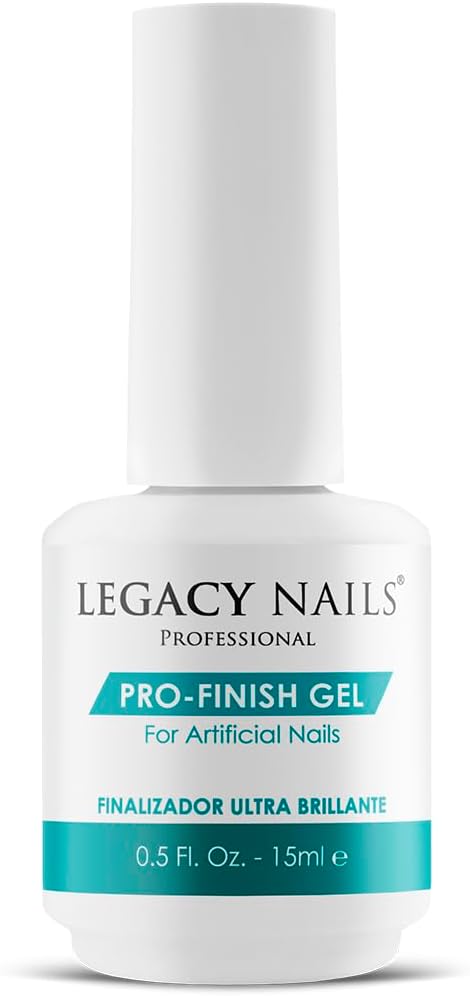 Professional PRO FINISH GEL 0.5oz - High-Gloss Acrylic Nail Sealer for Long-Lasting Shine - Quick-Dry Formula, Scratch Resistant & Fade-Proof Protection, UV or LED gel-curing Lamp