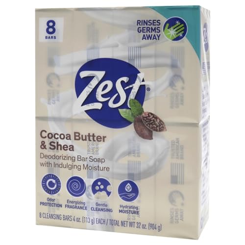 Image of Zest Bar Soap -Enriched With Cocoa Butter And Shea for Ultra Moisturizing Cleansing - Leaves Your Body Feeling Silky Smooth And Deeply Moisturized (Pack of 48)
