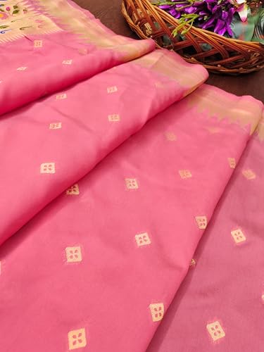 Image of DEVANGI Women's Woven Paithani Banarasi Silk Dupatta /Chunni For Women, Floral Print 1 Meter Wide and 2.3 Meter Length Printed Designer Dupatta /Chunni For Girls