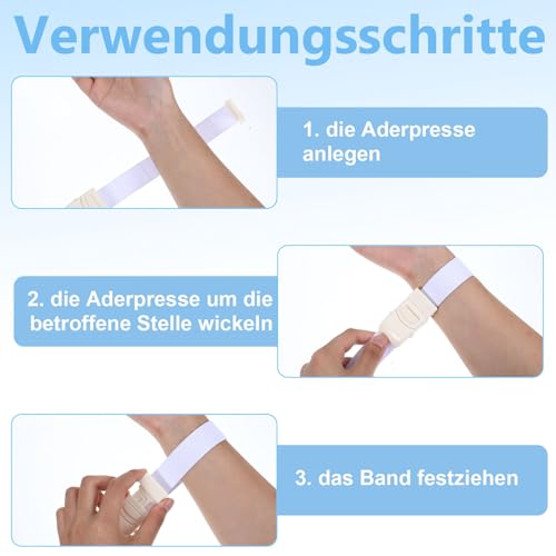 6 Stück Stauschlauch Blutabnahme, Elastisches Tourniquet, Stauschlauch Blutabnahme, Hochflexibel Venenstauer für Medizinische Blutabnahme-Arbeiten (Weiß)