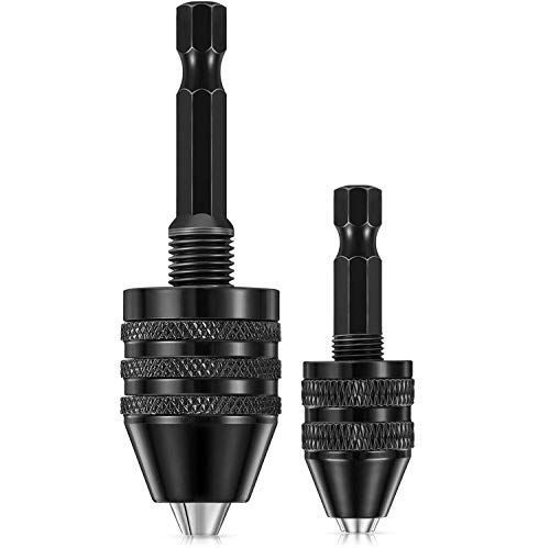 Homhelar 1/4 Inch Hex Shank Keyless Drill Chuck Quick Change Adapter Converter drill adapter (0.3mm-3.6mm 0.3mm-6.5mm)