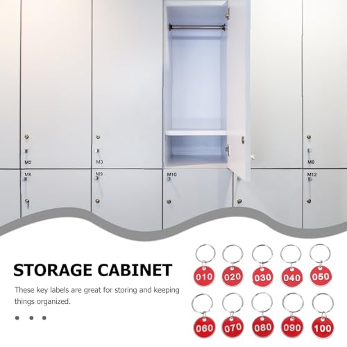 Llaveros numerados de aluminio rojo para control de llaves 7