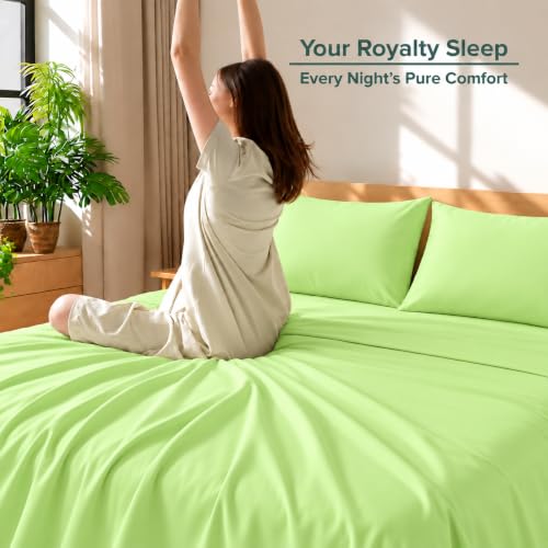 Image of Microfiber Single Size Bedsheet with 2 Pillow Covers | Ultra Soft & Breathable Flat Sheet | Wrinkle-Resistant, Premium Comfort for Everyday Use |Size (60 inch x 90 inch) Sage