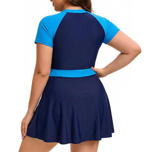 Traje de baño de dos piezas con cremallera frontal y mangas protectoras 4
