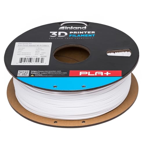 Image of INLAND Micro Center PLA+ 3D Printing Filament 1.75mm - PLA Pro Dimensional Accuracy + /- 0.03 mm - 1kg Cardboard Spool (2.2 lbs) (2 Pack White, 1.75mm)