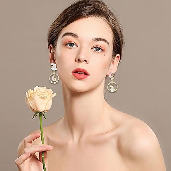 1 Paio Di Orecchini Coniglio Perla Asimmetrica Orecchini A Bottone Vintage Gioielli Da Donna Confezioni Di Orecchino Per Le Donne