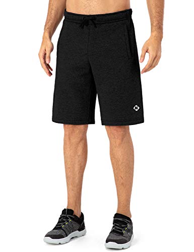 Naviskin Men's Fleece Lined Gym Workout Shorts Jersey Club Shorts Black Size M
