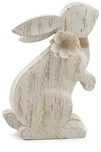 Boston International Easter Tabletop Figurine, 7.5-Inches, Alva The Standing Flower Bunny