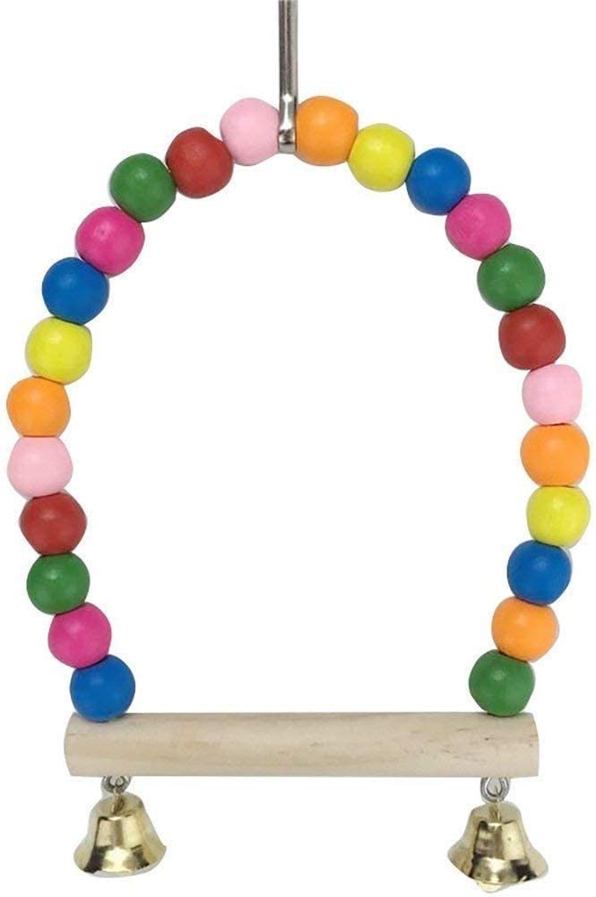 Playful Natural Wood Bead Hanging Hammock Swing Toy Cage Accessories for Cockatiel, Lovebird, Budgerigar, African Grey, Parrot, Canary, Budgeri Birds (Small, Medium & Large Birds) (B09PRHXVM7) Amazon Price History, Amazon Price Tracker