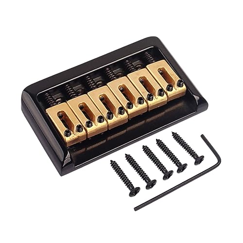 Toddmomy 6 String Hardtail Fixed Bridge Black Guitar Bridge Top Loader for Ga823