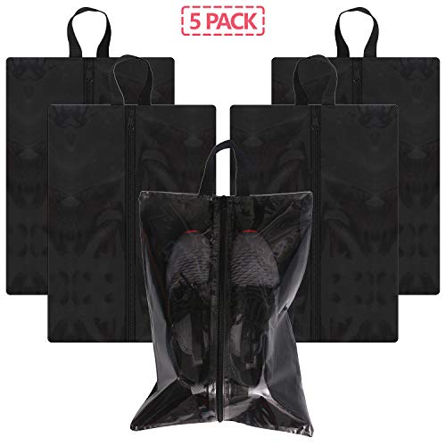 Set of 5 Transparent Large Travel Packing Organizer Clear Shoe Bags for Men and Women, Storage Cubes Pouch for Accessories Suitcase Luggage3