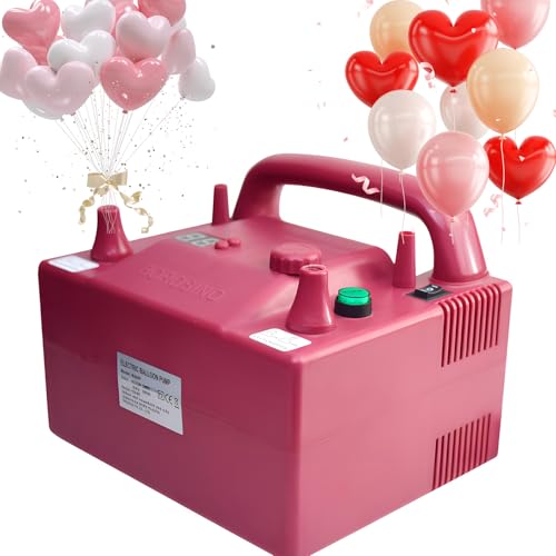 Elektryczna pompka do balonów, 800 W, podwójna dysza, pompka do dmuchawy balonowej, 100 balonów, regulowany timer i funkcja prędkości wiatru, na imprezy, wesela