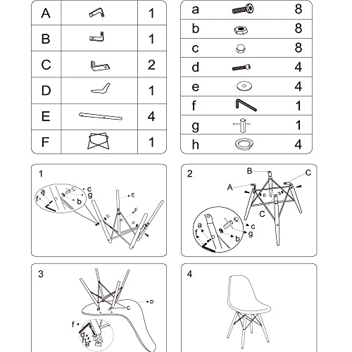Canglong Modern Mid-Century Shell Lounge Plastic Dsw Natural Wooden Legs For Kitchen, Dining, Bedroom, Living Room Side Chairs, Set Of 1, Grey #TOP5