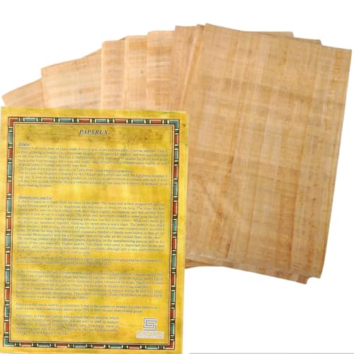 Egyptian Papyrus Blank Paper Set of 20 Sheets for Art Projects Scrapbooking Album Refill Scrolls and Teaching Ancient Hieroglyphic History 4x6in (10x15cm)