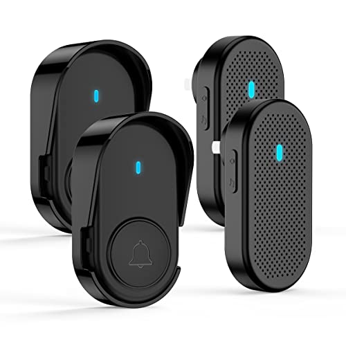 Campainha sem fio IP65 à prova d'água para campainhas e sinos Kit sem fio, alcance de 1050 pés, 38