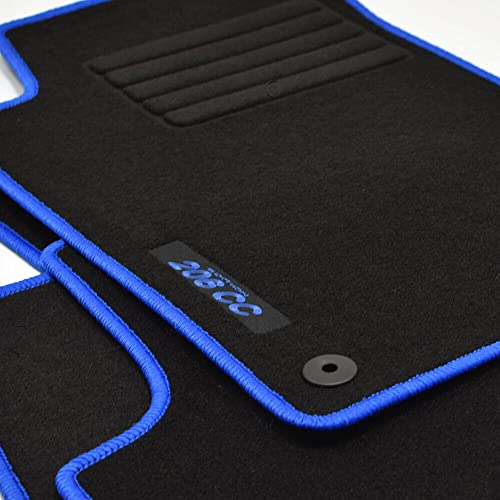 Car Lux AR03167 Tapis de voiture sur mesure en velours avec bordure bleue
