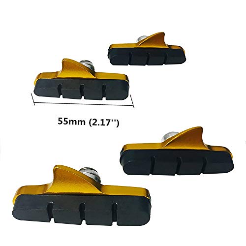 Pioneeryao Sport Road Bike Cycle Bicycle Brake Pads Block 2 Pairs (Golden) #TOP2