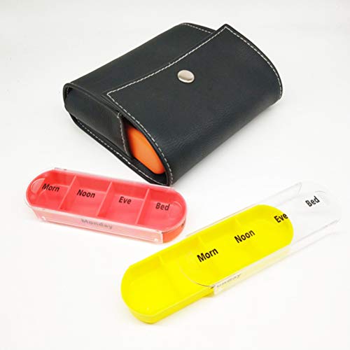 Kit de estojo para comprimidos Healifty Pill Box com bolsa de armazenamento de PU
