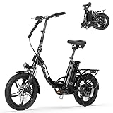 ACTBEST Cityrun Folding Ebike, 16' Electric Bike for Adults with Speed 20MPH Peak 500W Motor, Max Range 30 Miles, 36V 280.8Wh UL2849 Certified Removable Battery, Mini Foldable E-Bikes, Black1