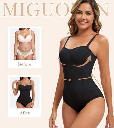 Image of Strapless Shapewear Bodysuit for Women With Built In Bra Seamless Tummy Control Tube Top Body Suit Body Shaper