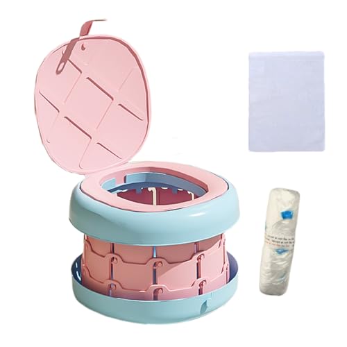 Orinal portátil para niños, cómoda herramienta de entrenamiento plegable, inodoro portátil para niños, para interiores y exteriores, coche, viajes, camping, salidas al parque