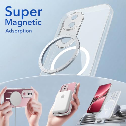 Image of Jkobi Lifetime Anti-Yellow MagSafe Compatible Clear Back Cover Case for Vivo V50 | Vivo V50e (Sleek Hard Crystal | Shockproof and Camera Protection)