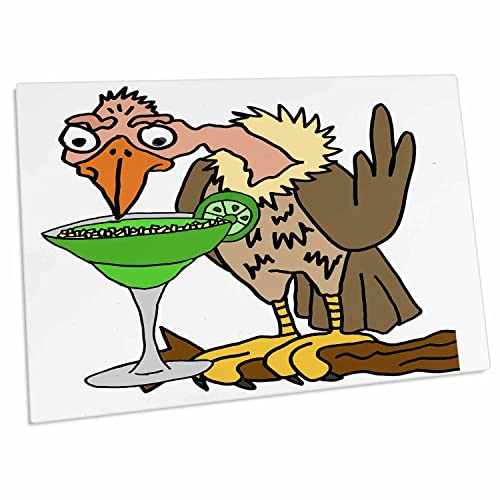 3dRose Funny Silly Vulture Drinking Lime Margarita