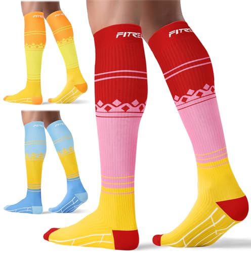 Image of FITRELL 3 Pairs Compression Socks for Women and Men 20-30mmHg-Circulation Support Socks