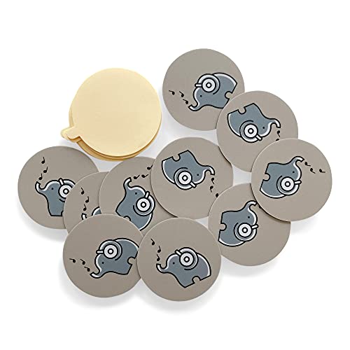 fantifant Selbstklebende Magnetscheiben für Toniefiguren 10er Set grau 4cm große Bunte Scheiben für sicheren Halt der Figuren I [ + 10 Sticker um Magnete Wieder ablösbar zu montieren ]