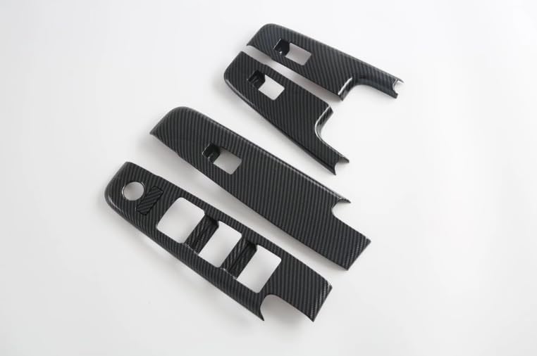 Car Door Window Glass Lift Button Panel Cover Trim Fit for Isuzu MU-X MUX 2023 2024 2025 2026 Car Accessories ABS Black Texture Glass Lift Switch Frame (RHD Glass Lift Panel)