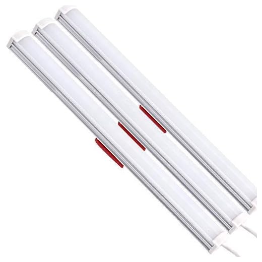 Zecti LED under skåp lampa I lampa barskåp lampor 21 LED dimbar USB köksbelysning magnetisk stick på var som helst LED nattlampor för skåp / låda/skåp 5500K (3-pack)