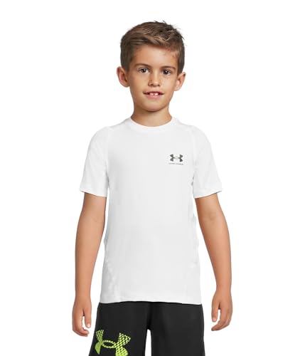 Veste manches courtes Under Armour HeatGear Armour vêtement sport garçon blanc XS