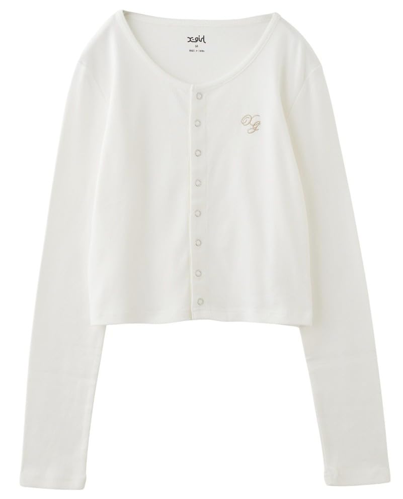 Amazon.co.jp: X-girl Cardigan One Point Compact Cardigan, Women's